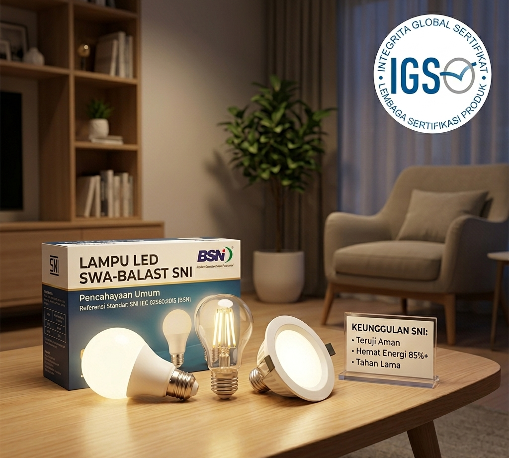 Lampu LED swa-balast bersertifikasi SNI Lampu LED untuk pencahayaan umum