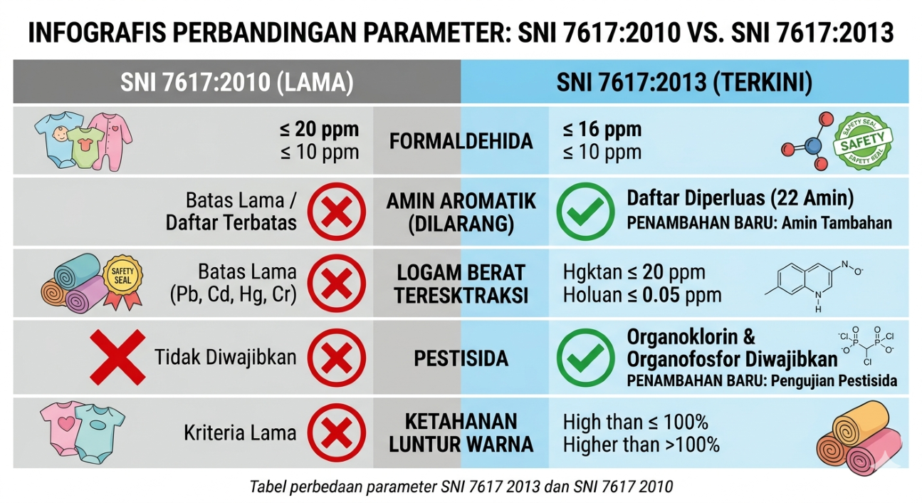 Tabel perbedaan parameter SNI 7617 2013 dan SNI 7617 2010