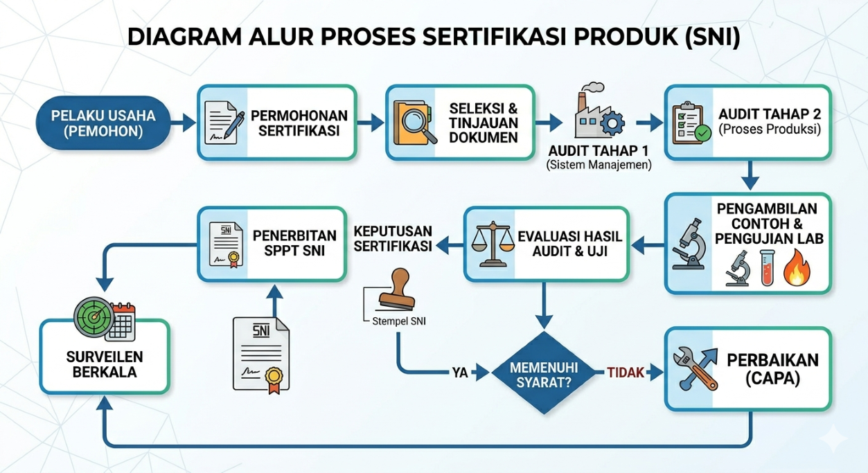 Alur proses jasa SNI Pipa Conduit cepat dari konsultasi hingga sertifikat