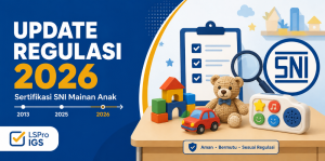 Ilustrasi update regulasi 2026 sertifikasi SNI mainan anak bersama LSPro IGS